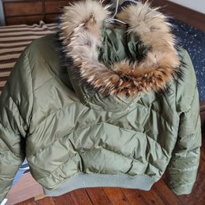 Andrew Marc Duck Down Winter Puffer Jacket with Hood